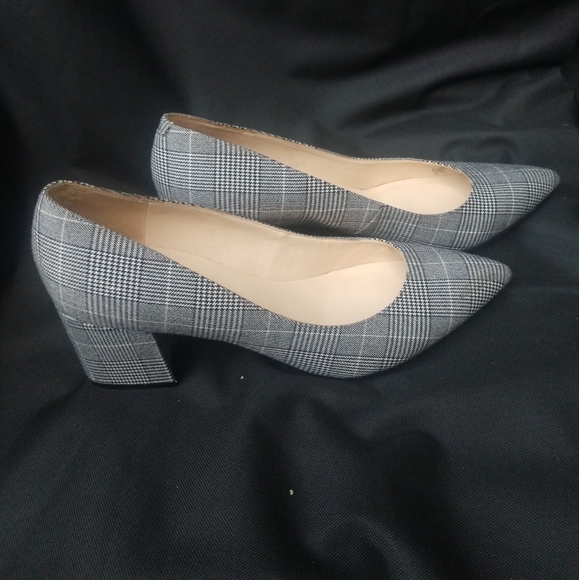 Nine West Grey Houndstooth Block Heel 10 - Picture 2 of 6